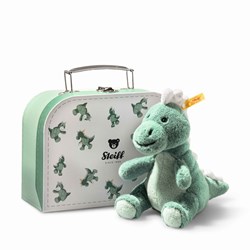 Steiff dinosaure en peluche Joshi bébé T-Rex dans valise - 16 cm - vert clair