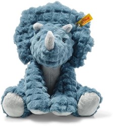 Peluche Steiff Soft Cuddly Friends tricératops Dixi, bleu pétrole