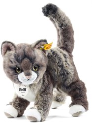 Steiff chat en peluche Kitty jouet doux gris beige - 25 cm - chat câlin