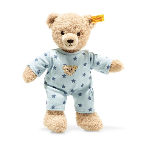 Steiff ours en peluche Teddy and Me garçon bébé avec pyjama bleu 25 cm