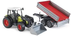 Bruder tracteur Claas Nectis 267 F avec chargeur frontal et remorque basculante jouet