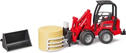 Bruder Bruder SchÃ¤ffer Compactlader 2630 met hooibalengrijper