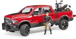 Bruder Dodge RAM 2500 Power Wagon voiture jouet avec moto Ducati Scrambler et conducteur