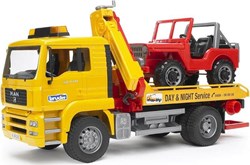 Bruder MAN TGA dépanneuse jouet avec jeep tout-terrain 02750