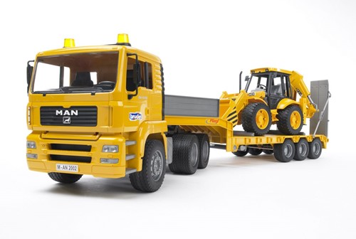 BRUDER MAN TGA Low loader truck with JCB Backhoe loader véhicule pour enfants