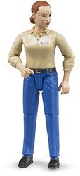 Bruder figurine femme peau claire pantalon bleu 10,7cm jouet