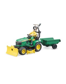 Bruder tondeuse autoportée John Deere jouet avec remorque et jardinier 1:16