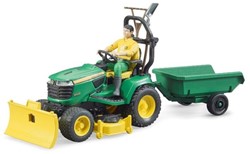 Bruder Bruder bworld John Deere Zitmaaier met aanhanger en tuinman