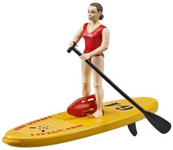 Bruder figurine sauveteur avec jouet stand up paddle board