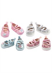 Heless ballerines pour poupées blanches avec lacets flexibles 38-45 cm - chaussures pour poupées