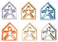 Dena ensemble de jouets en silicone nature enfant maison arbre - coloré et sûr-2