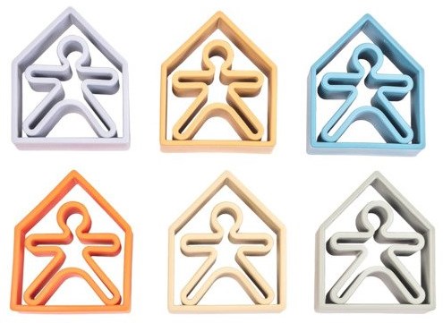 Dena ensemble de jouets en silicone nature enfant maison arbre - coloré et sûr-2
