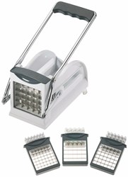 Westmark coupe-frites ustensile de cuisine avec 3 lames - blanc - inox