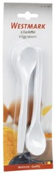 Westmark cuillères à œuf blanches 6 pièces - couverts de table en plastique