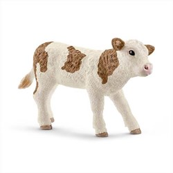 Schleich ferme veau Simmental figurine de jeu plastique blanc