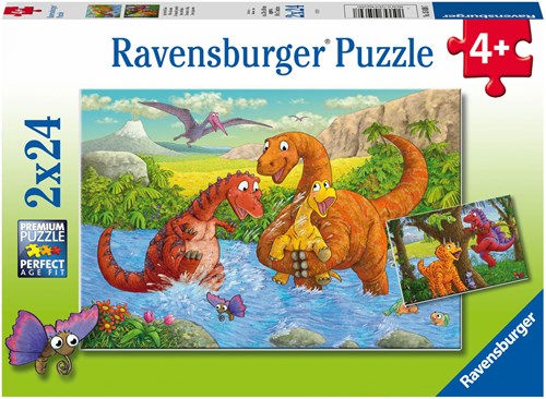 Ravensburger puzzle dinosaures joueurs - 2x24 pièces puzzle enfant