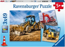 Ravensburger puzzle engins de chantier - 3x49 pièces - puzzle enfant