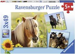 Ravensburger puzzle poneys puzzle enfants 3x49 pièces chevaux