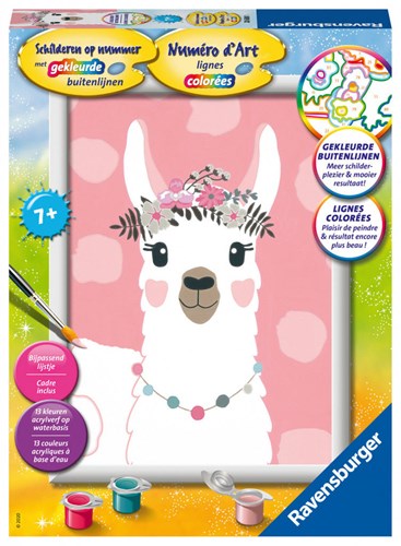 Ravensburger peinture par numéros lama - kit créatif pour enfants