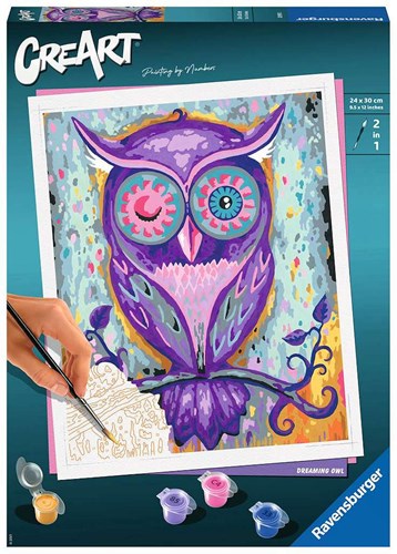 Ravensburger peinture par numéros - Dreaming Owl - Kit créatif pour adultes