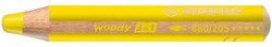 Stabilo woody 3 in 1 crayon de couleur jaune - crayon aquarelle multitâche
