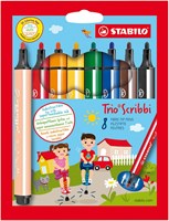 Stabilo feutre ergonomique - Trio Scribbi set 8 couleurs indestructible