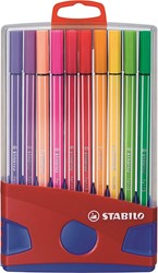 STABILO Pen 68 - stylo feutre premium - ColorParade - rouge/bleu - avec 20 couleurs