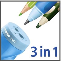 STABILO taille-crayon ergonomique 3 en 1 gaucher rose pour tous crayons-3