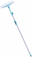 Leifheit raclette à vitres manche télescopique - nettoyeur de vitres 4-en-1 avec bouton rotatif