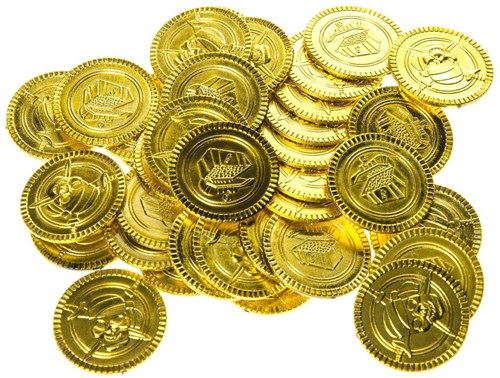 Pièces de pirate jouet or - 100 pièces - accessoires déguisement pirate-2