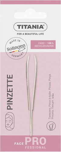 Titania pince à épiler 8cm biseautée - pince de précision pour soin de la peau