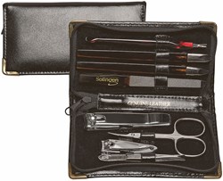 Titania set manucure luxe 8 pièces étui cuir noir jouet