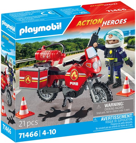 PLAYMOBIL ACTION HEROES: MOTORCYCLE & OIL SPILL INCI