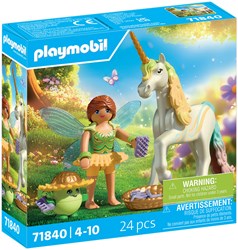 Playmobil Princess Magic jouet licorne fleur arc-en-ciel avec fée