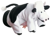 Beleduc marionnette vache - animal de la ferme noir pour enfants
