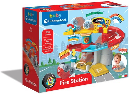Clementoni Tumbling Cars Garage - Garage jouet pour enfants - Circuit coloré