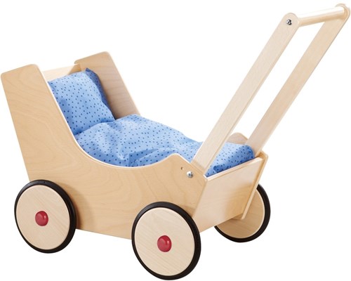 Haba poussette en bois pour poupée - naturel poignée réglable durable