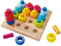 HABA Jeu à enficher Anneaux multicolores