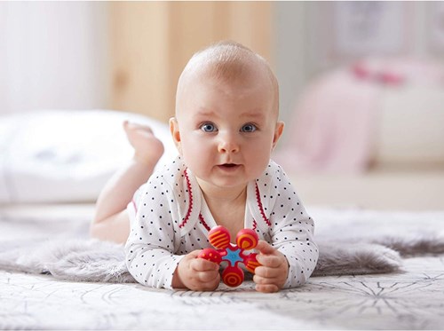 Haba jouet de dentition étoile rouge - jouet d'éveil silicone bébé-2