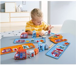 HABA Jeu de rames Camion de pompiers