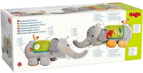 HABA Peluche Découverte Animal Éléphant - 70 cm-2