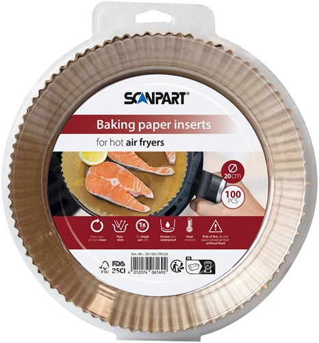 ScanPart Papier cuisson airfryer rond 20cm 100 pièces antiadhésif