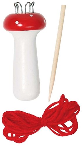 Goki set champignon tricot en bois - jouet créatif pour enfants