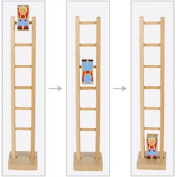 Goki jouet clown grimpeur en bois - acrobate coloré sur échelle
