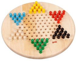 Goki jeu de société Halma en bois jeu familial stratégique 2-6 joueurs