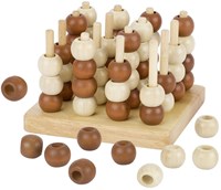 Goki jeu de stratégie en bois Tic Tac Toe 3D - jouet éducatif