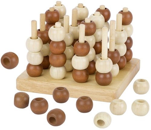 Goki jeu de stratégie en bois Tic Tac Toe 3D - jouet éducatif