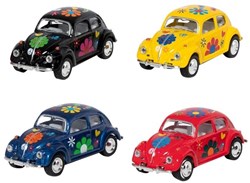 Goki voiture jouet Volkswagen Beetle 1967 die-cast 1:64 avec motif