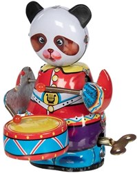 Goki Jouet en tôle - Jouet Panda avec Tambour - Vintage Collection