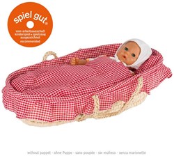 Goki berceau poupée couffin avec matelas et literie rouge